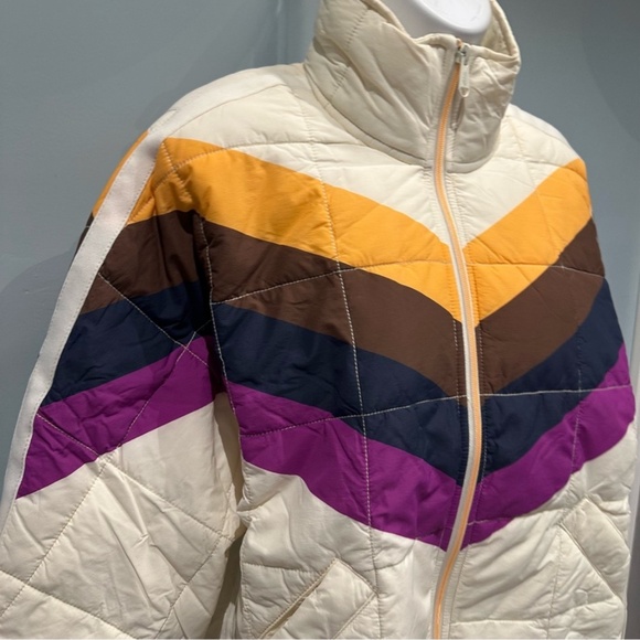 Free People x Hatch Ivory Chevron Puffer Jacket XS New with Tags - Picture 8 of 15